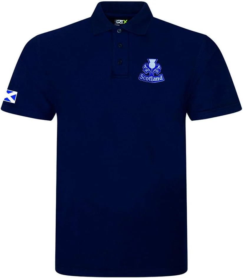 پولوشرت سفید مردانه/زنانه اسکاتلندی با طرح لیمو، مناسب برای طرفداران راگبی اسکاتلند در مسابقات مختلف تا سایز 7XL