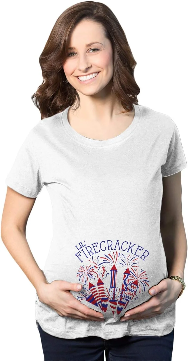 تی شرت بارداری طرح آتش بازی کوچک، تی شرت زیبا برای مادران آینده