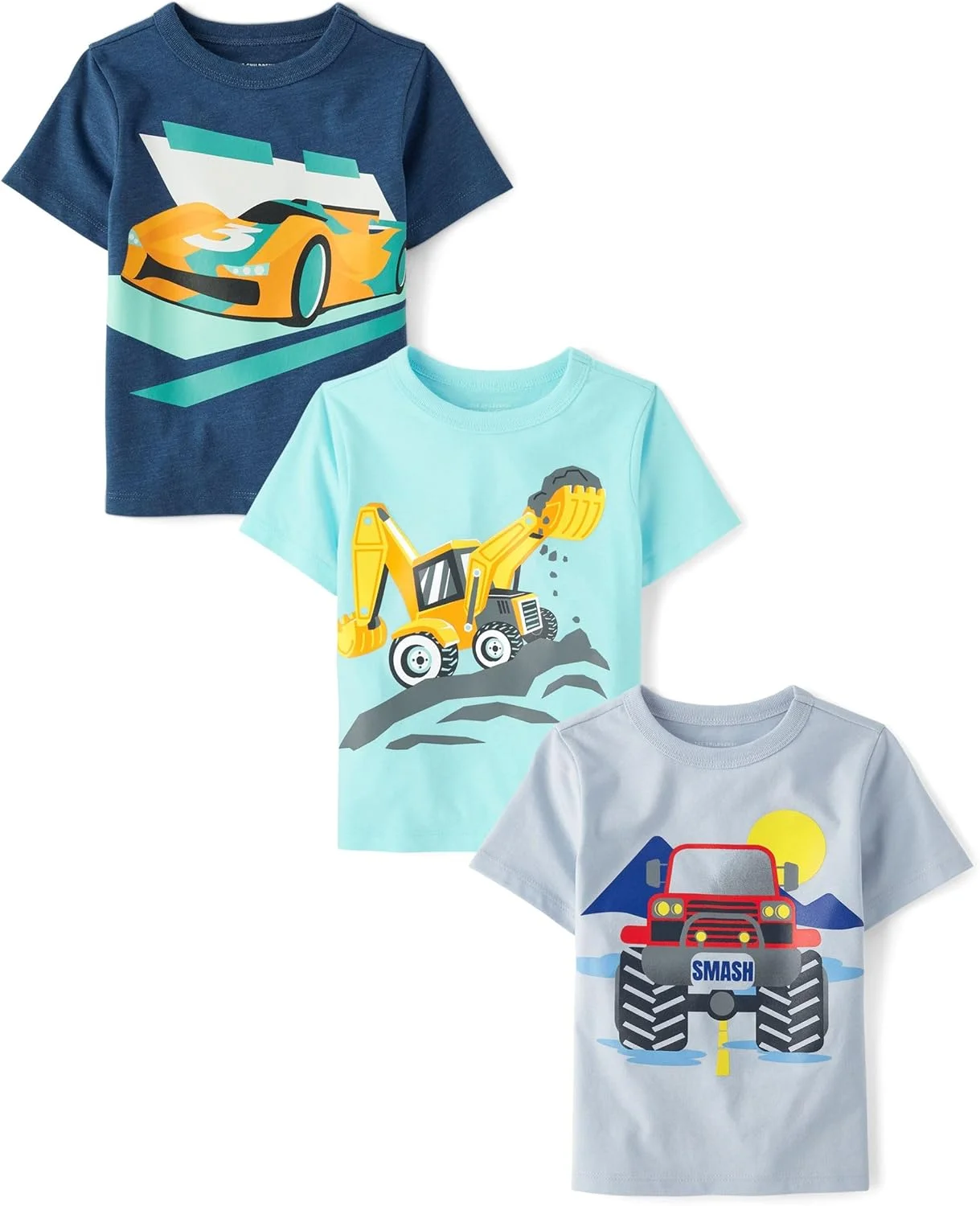 تی‌شرت‌های گرافیکی آستین کوتاه پسرانه The Children's Place، بسته‌های چندتایی