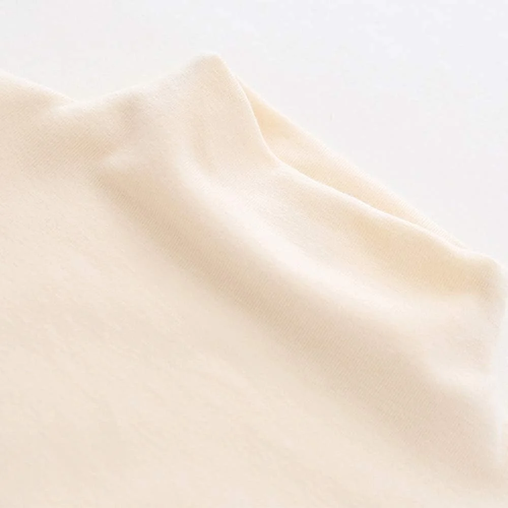 MODNTOGA تیشرت یقه اسکی آستین بلند دخترانه بچه گانه با رنگ ثابت