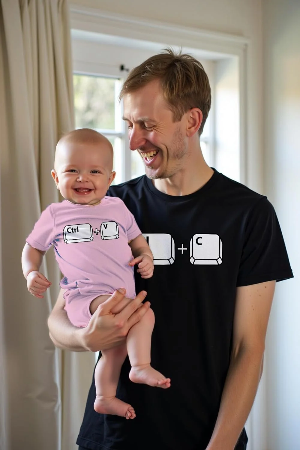 ست لباس پدر و نوزاد طرح کپی پیست