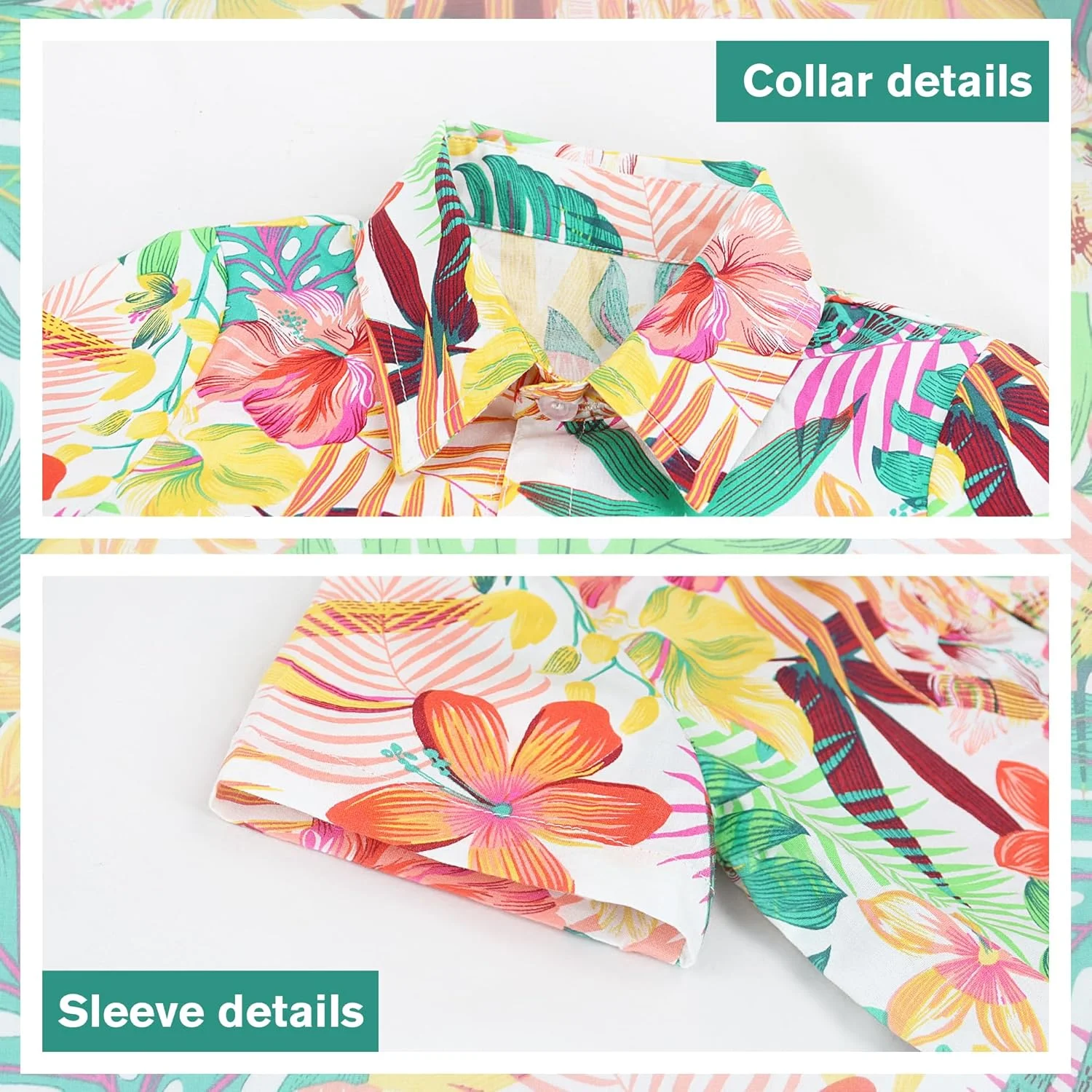 پیراهن هاوایی پسرانه آستین کوتاه دکمه دار طرح دار مناسب کودکان 1 تا 7 سال