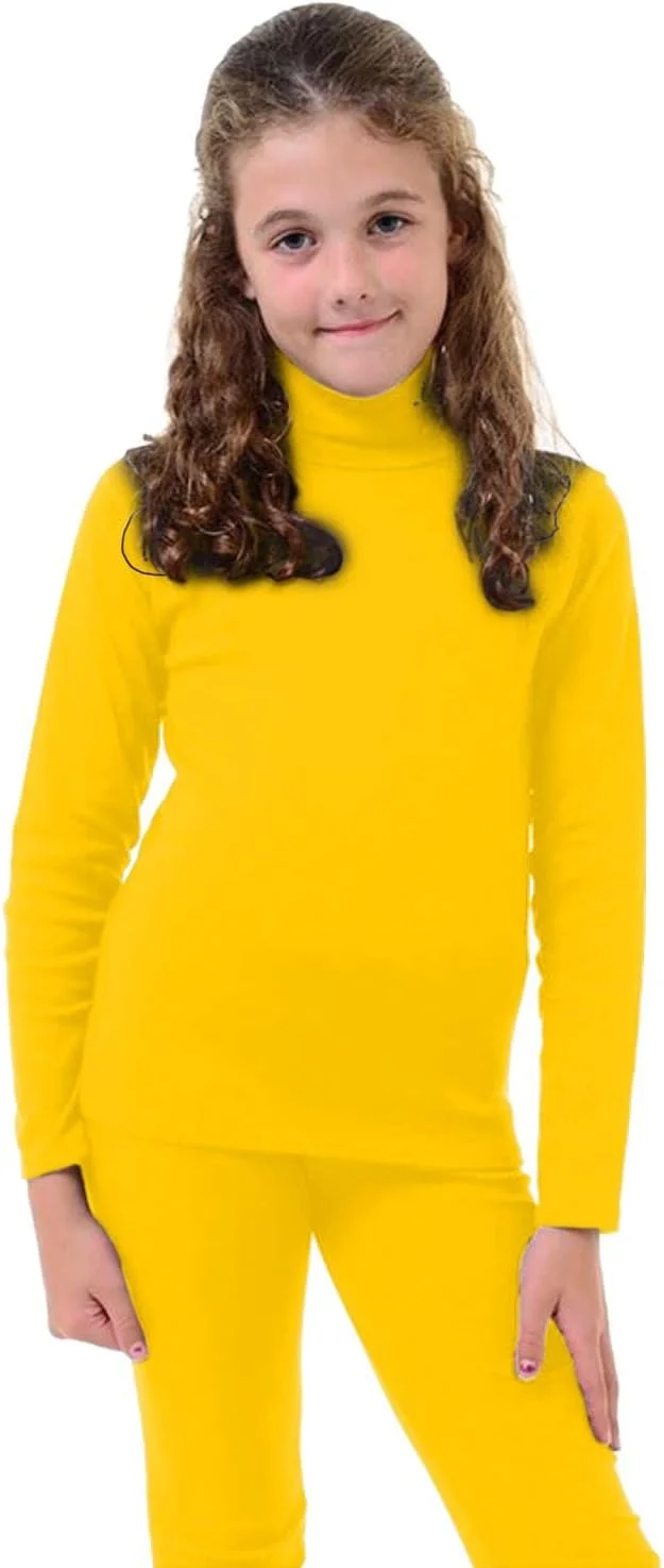 تاپ یقه اسکی دخترانه janisramone®، پولوشرت ساده پسرانه برای مدرسه و ورزش، تی شرت آستین بلند دخترانه و پسرانه، تاپ یقه اسکی بچه گانه