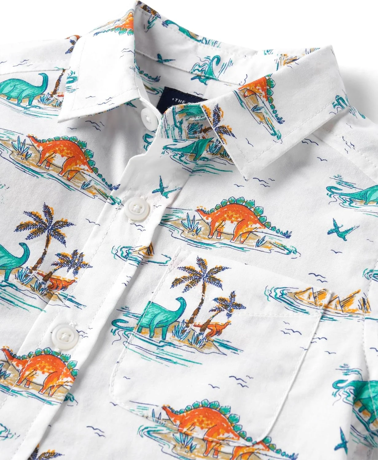 پیراهن آستین کوتاه دکمه دار پسرانه The Children's Place (تک عددی)