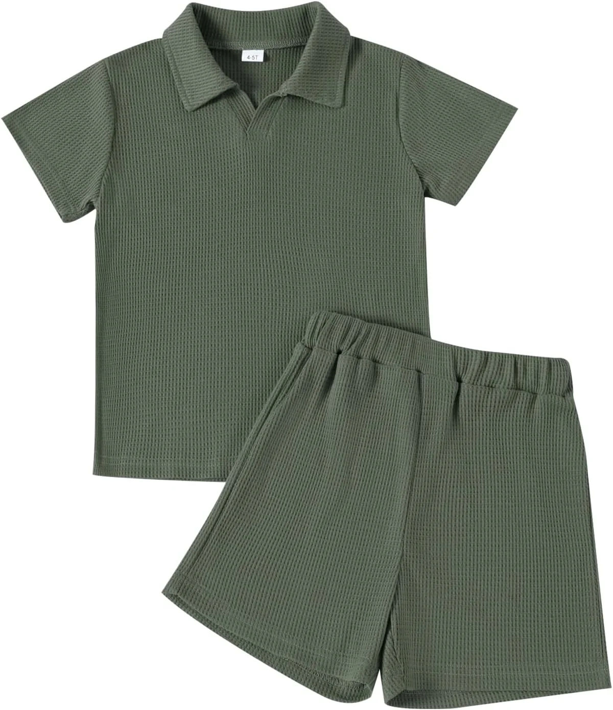 ست لباس تابستانی پسرانه شامل پولوشرت بافتنی و شلوارک راحتی