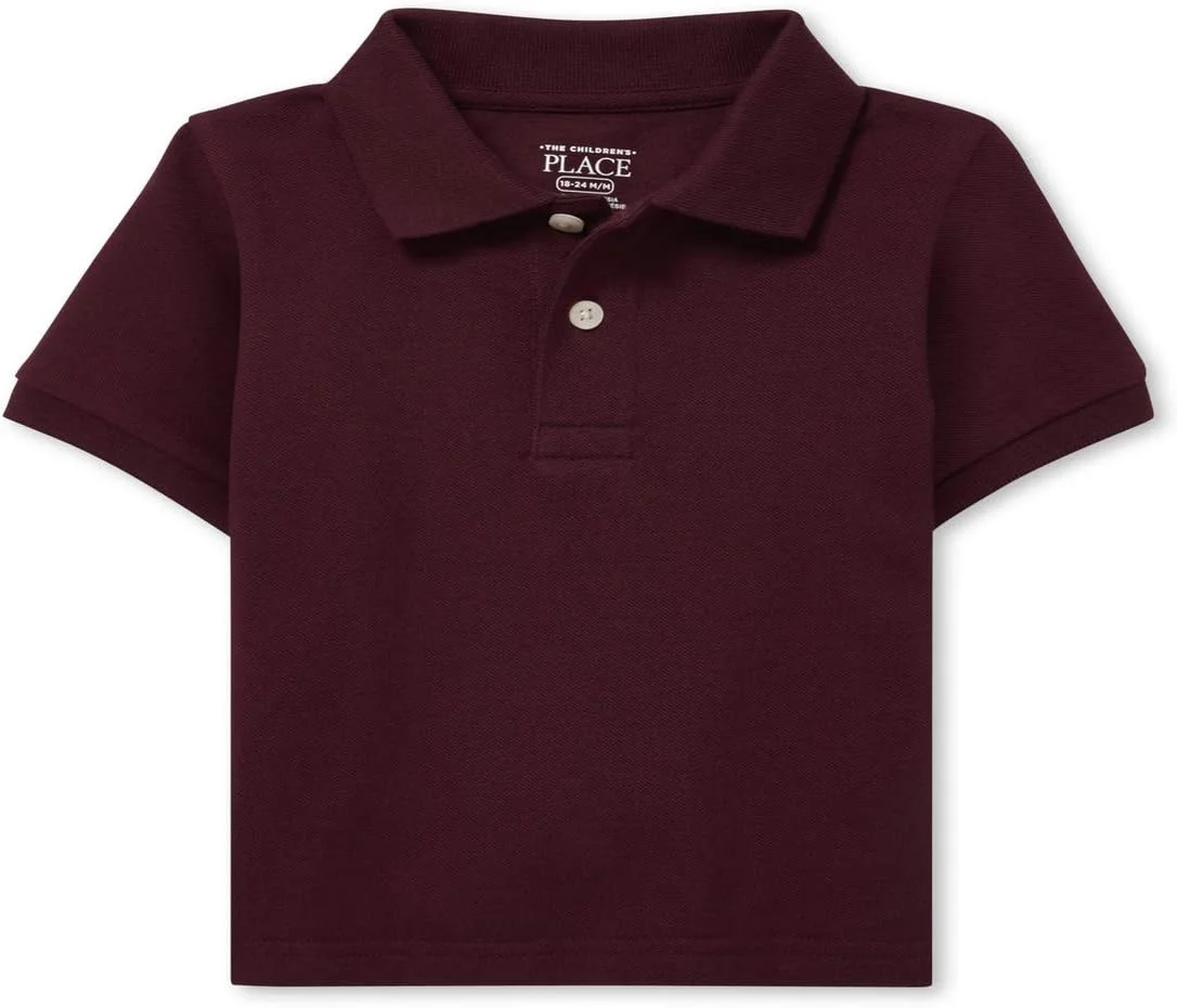 پولوشرت پیکه یکدست پسرانه The Children's Place برای نوزادان و کودکان نوپا، قرمز کلاسیک
