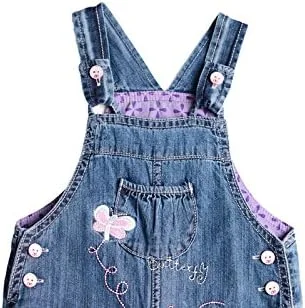 بیلرسوت جین نرم گلدوزی شده دخترانه قابل تنظیم (3-24 ماه)