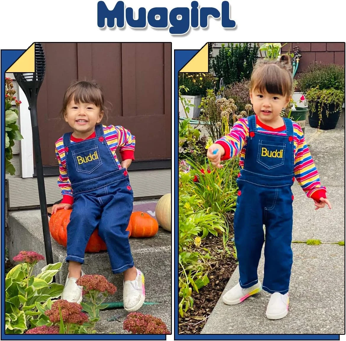 لباس بچگانه پسرانه دخترانه، تاپ راه راه + شلوار/دامن بند دار جین، لباس زمستانی، مشکی - شلوار، 12-18 ماه