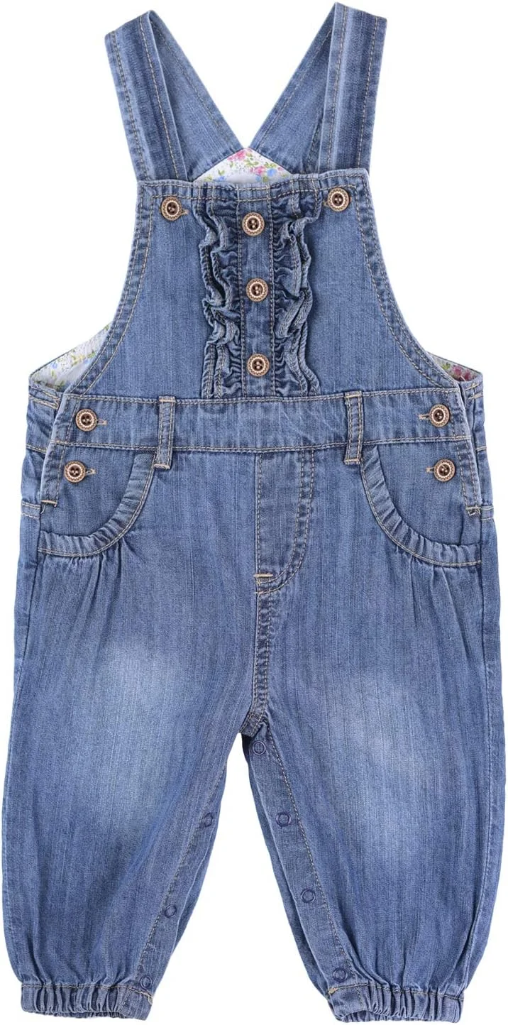 بیلرسوت جین نرم گلدوزی شده دخترانه قابل تنظیم (3-24 ماه) بیلرسوت جین نرم گلدوزی شده دخترانه قابل تنظیم (3-24 ماه)