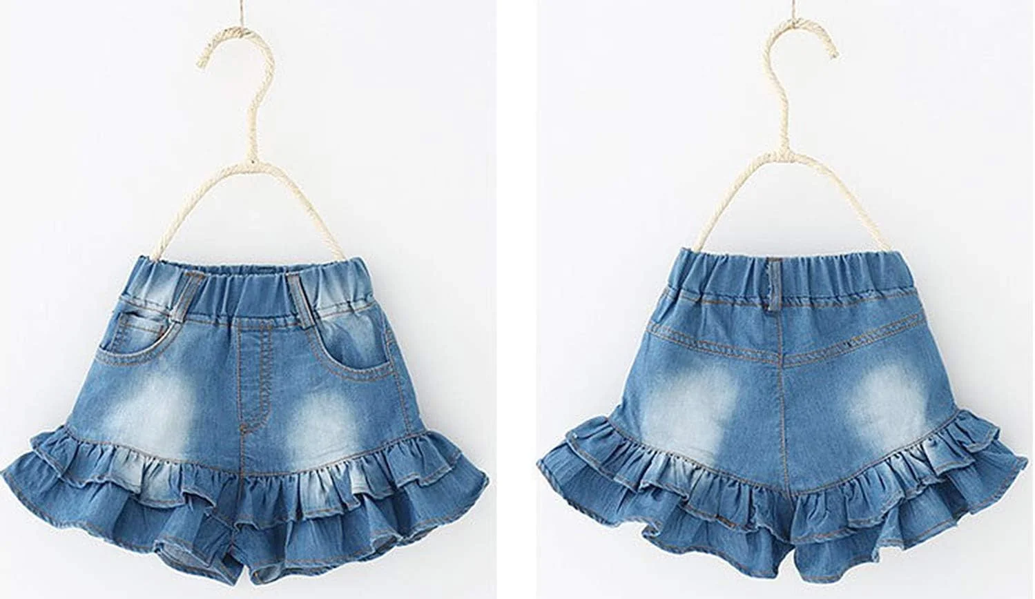 CHUMHEY ست تی‌شرت و سرهمی شلوارکی جین دو تکه دخترانه