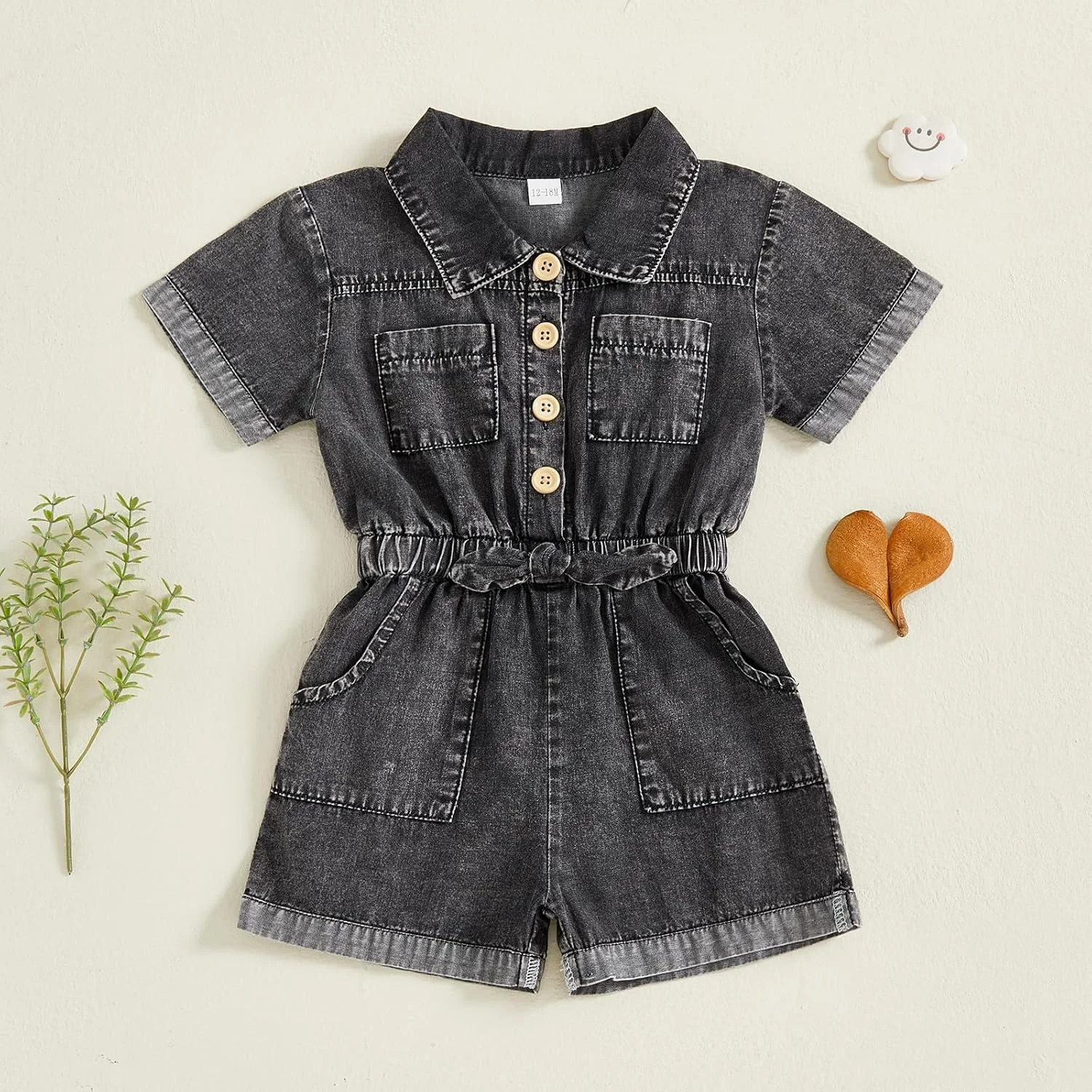 لباس تابستانی دخترانه بچه گانه، سرهمی شلوارکی جین، آستین کوتاه، رامپر دنیم لباس تابستانی دخترانه بچه گانه، سرهمی شلوارکی جین، آستین کوتاه، رامپر دنیم