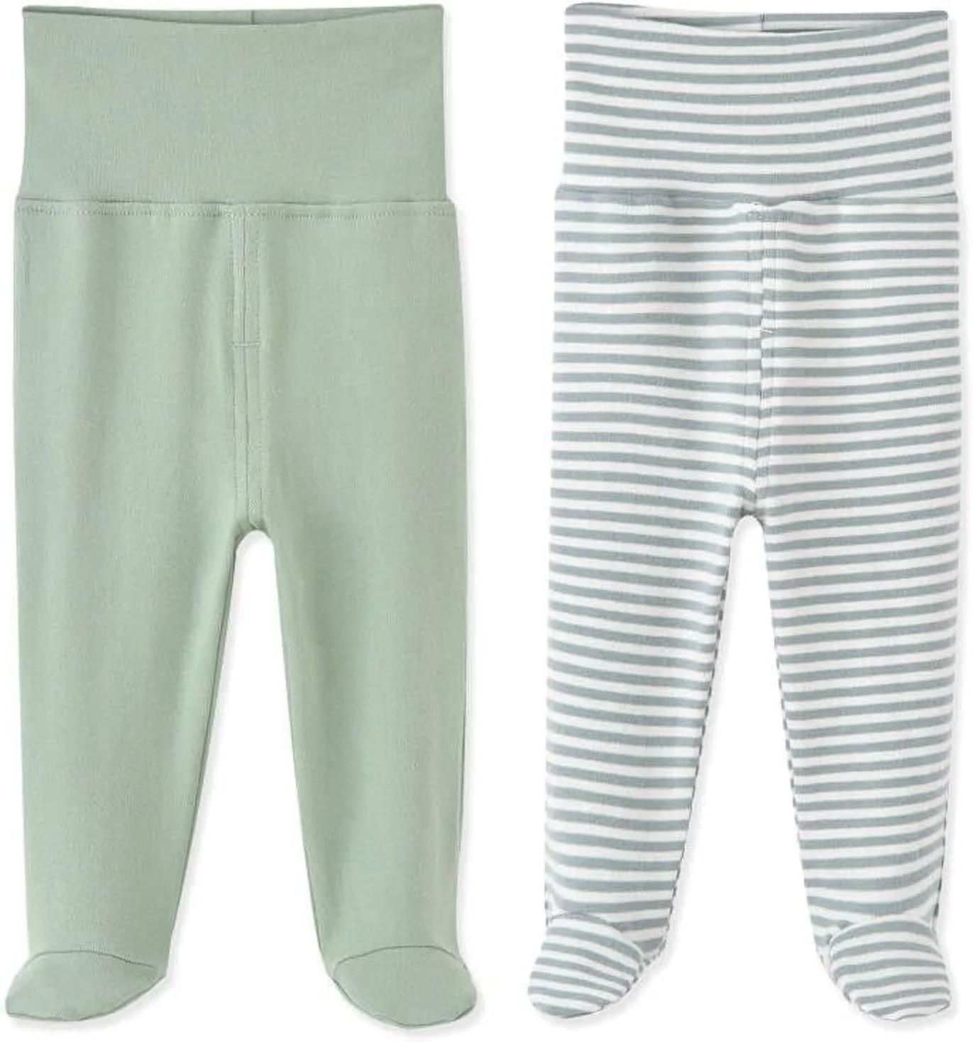 شلوار نوزادی پا دار HahaNice، بسته 2 عددی، سبز، 0-3 ماه
