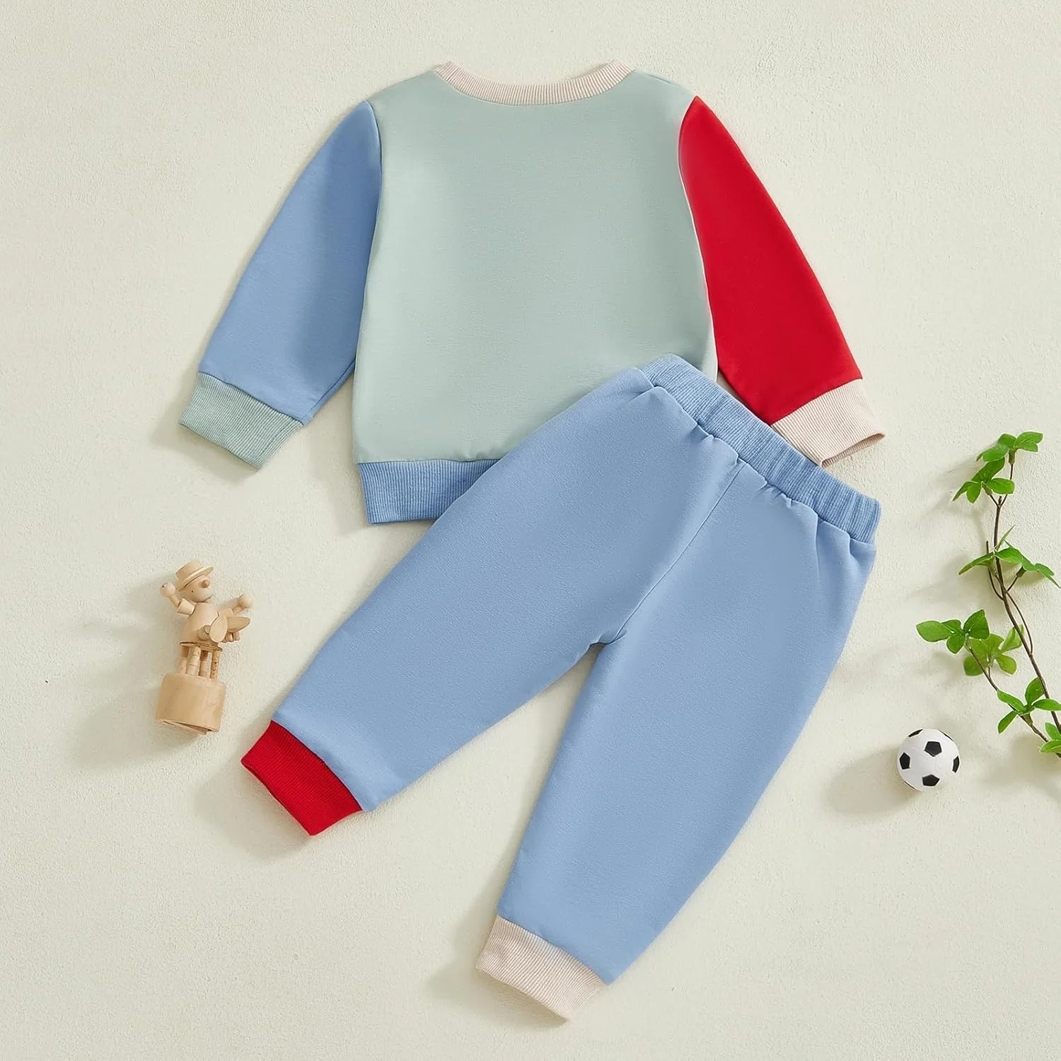 ست بلوز و شلوار نوزادی پسرانه، بلوز آستین بلند یقه گرد با طرح سگ و شلوار ورزشی کمر کشی، لباس های غیر رسمی پاییزی پسرانه