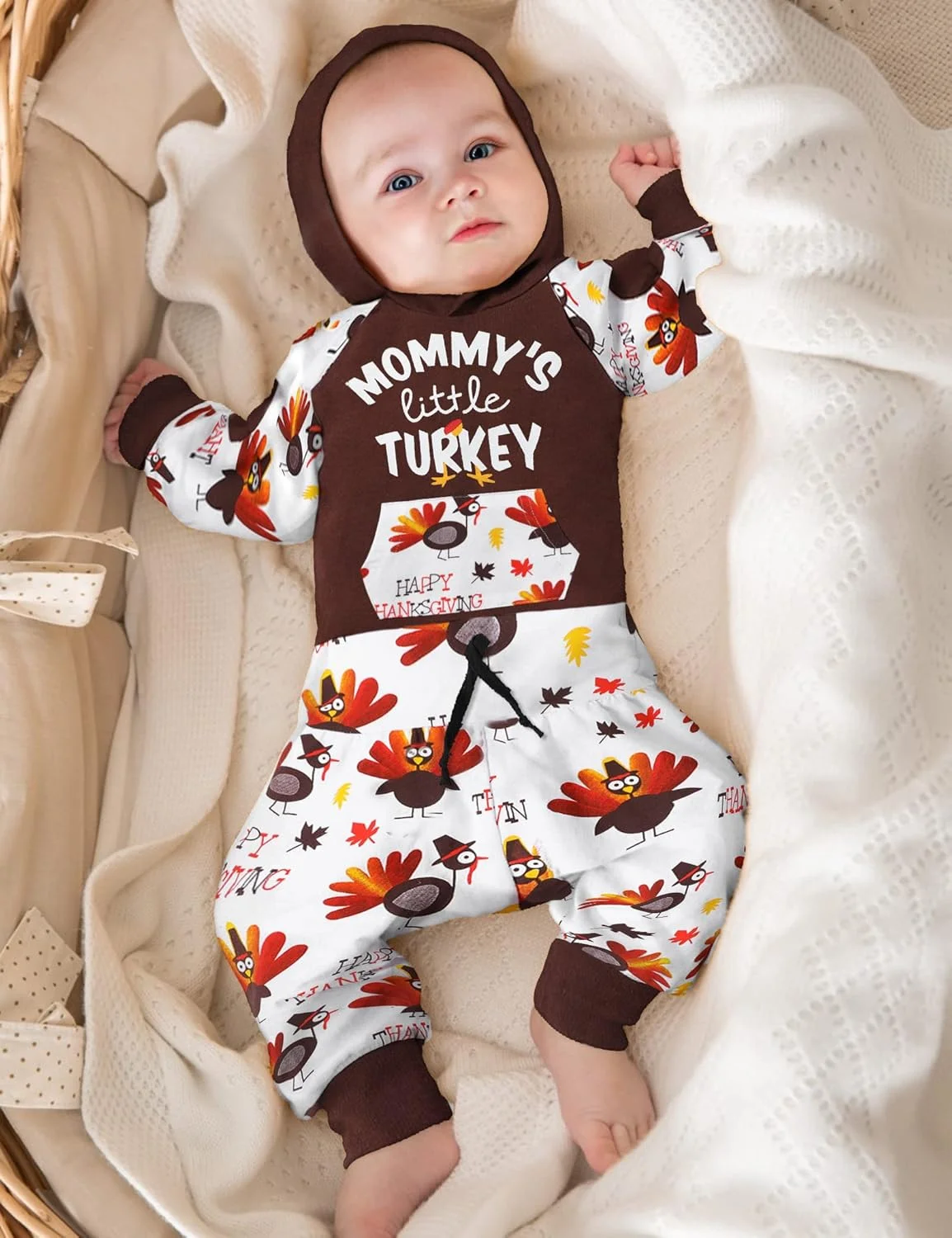 لباس پسرانه نوزادی، بادی آستین بلند پاپیون دار + شلوار طرح سبیل + کلاه - ست 3 تکه