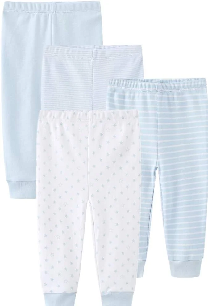 ست 4 عددی شلوار نوزادی کیدی‌زوم، شلوار پنبه‌ای مناسب نوزاد و کودک، طرح унисекс