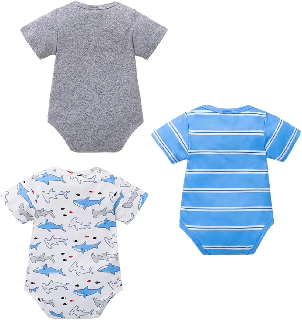 ست لباس نوزادی پسرانه با طرح بامزه شامل رامپر و شلوار - لباس نوزادی یونیسکس 12 تکه