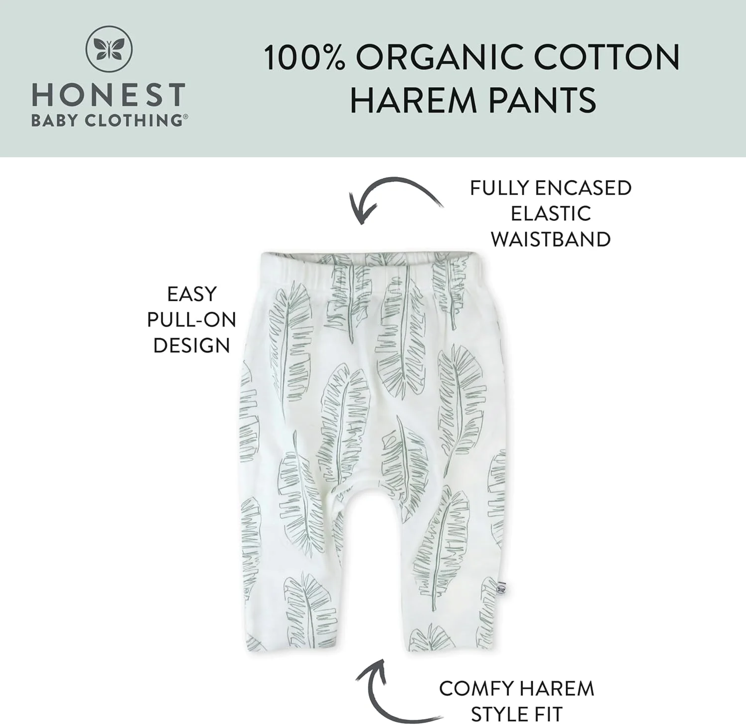 شلوار راحتی چندتایی کودک یونی‌سکس HonestBaby، تن‌خور آزاد، پایین‌تنه کشی، 100% پنبه ارگانیک برای نوزادان پسر و دختر (بسته 2 عددی)