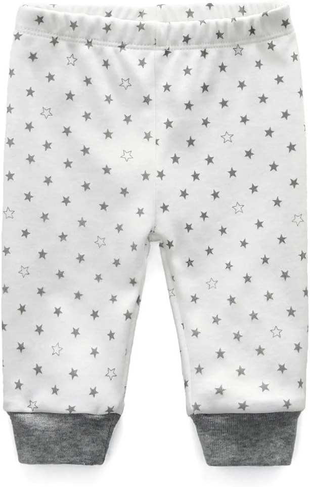 شلوار نوزادی پنبه ای 4 عددی طرح گلدوزی و چاپی اسپرت 0-24 ماه مناسب پسران و دختران