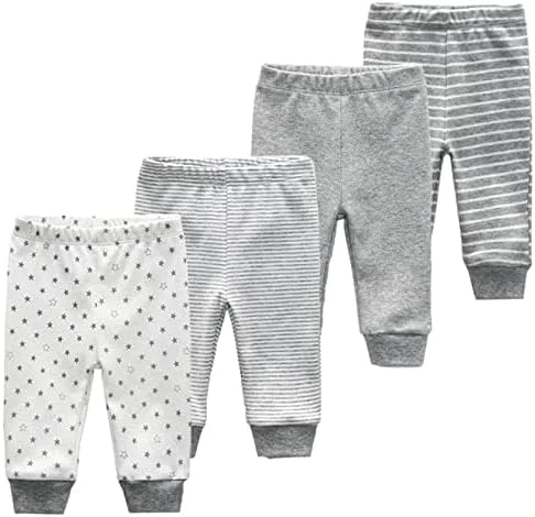 لباس زیر دکمه دار نوزادی آستین کوتاه، شلوار نوزادی، زیرپوش نوزادی 5 تکه به همراه شلوار 4 تکه، پنبه خالص مناسب برای نوزادان پسر و دختر 0-12 ماه