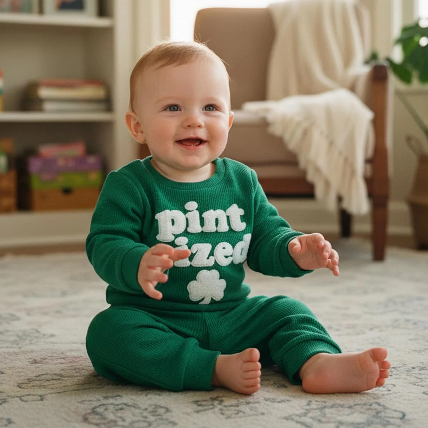 ست لباس پسرانه نوزادی YOKJZJD، بلوز بافتنی و شلوار، مناسب پاییز و زمستان