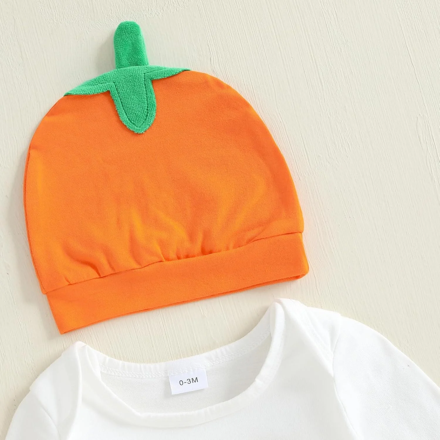 ست لباس هالووین نوزاد پسر شامل رامپر آستین بلند طرح کدو تنبل/جمجمه، شلوار پیشبندی و کلاه، لباس های پاییزی و زمستانی زیبا