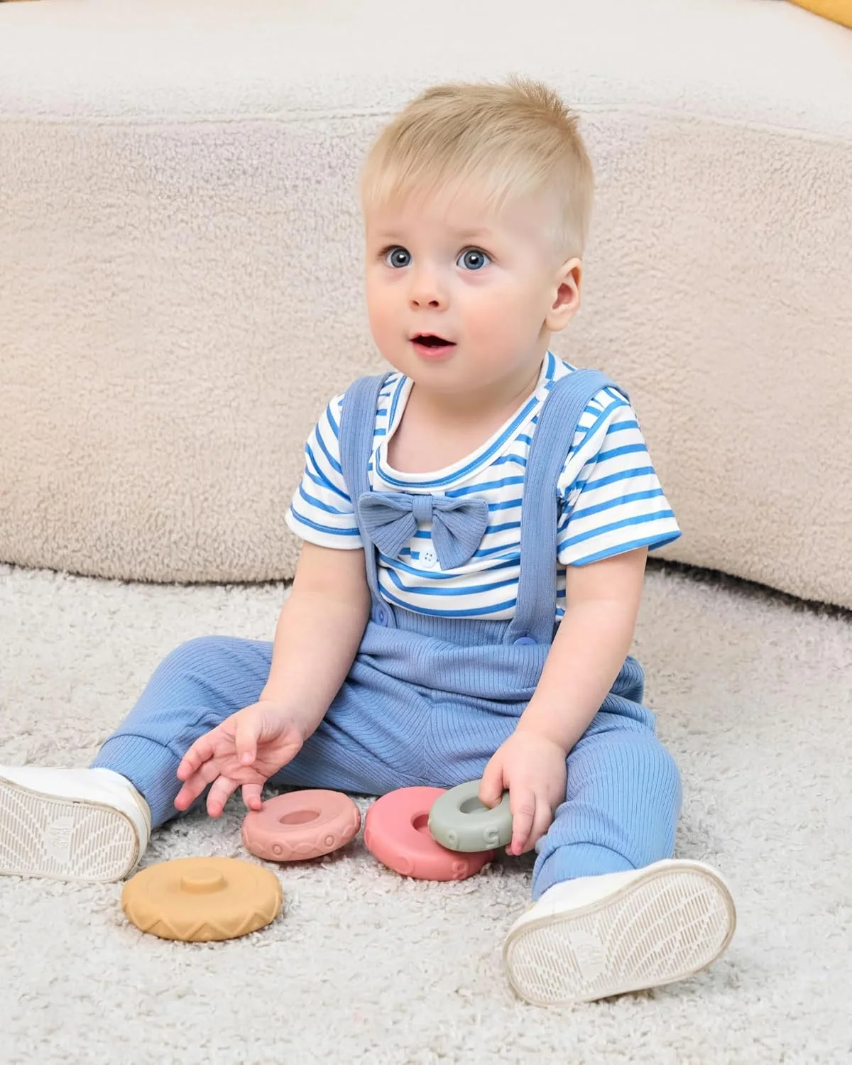 ست لباس نوزادی پسرانه آستین کوتاه و شلوار