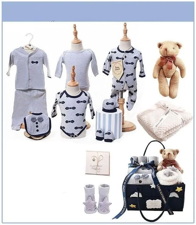 ست هدیه نوزادی HALAYAYA، ست لباس نوزادی، هدیه برای نوزاد دختر و پسر، ست لباس و لوازم جانبی نوزاد پنبه ای ممتاز، مناسب برای نوزاد از بدو تولد تا 6 ماهگی