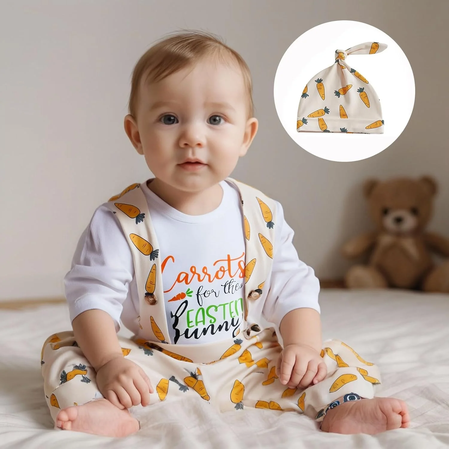 ست لباس نوزادی پسرانه با طرح حروف، رامپر، شلوار پیشبندی راه راه، ست لباس کارناوال 3 تکه