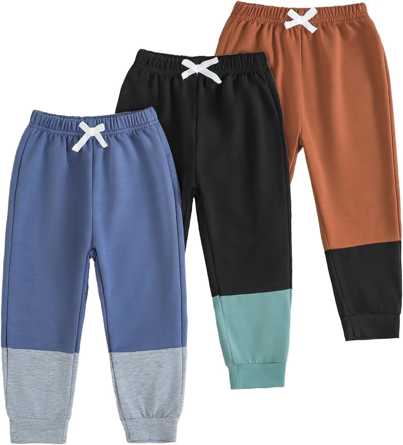 شلوار پسرانه نوزادی 3 6 9 12 24 ماهه، شلوار گرم کن پسرانه نوپا، شلوار گرم کن نوزادی، بسته 3 عددی شلوار پسرانه