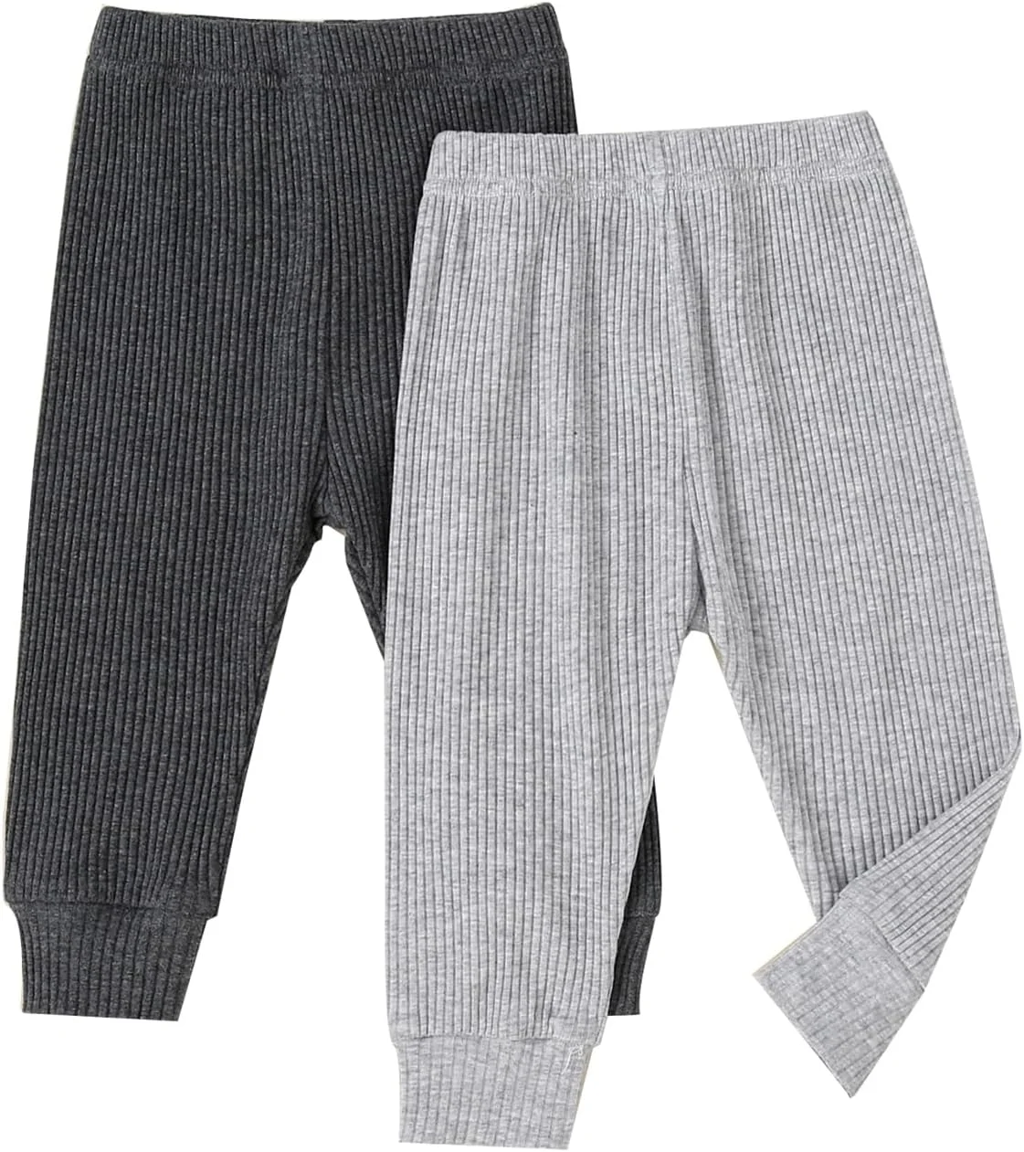 ست 2 عددی شلوار نوزادی پسرانه، شلوار جاگر رنگ ثابت، شلوار کشباف الاستیک، شلوار گرمکن، لباس های غیر رسمی پاییز و زمستان