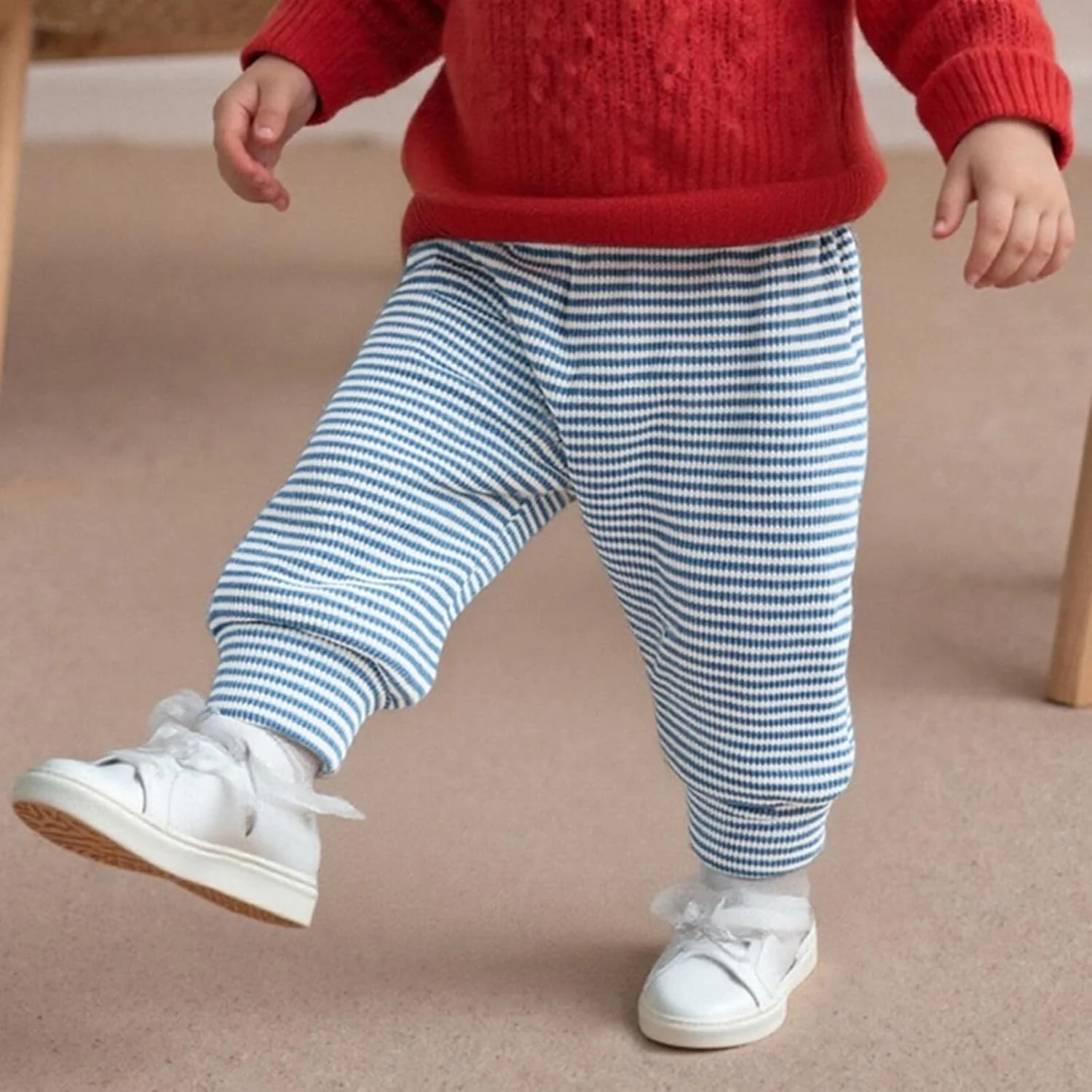 شلوار نوزادی پسرانه، ست 2 عددی جاگر، کمر کشی، رنگ ثابت یا راه راه، پایین کش بافتی، لباس بهاره پاییزه زمستانه 0-3 سال