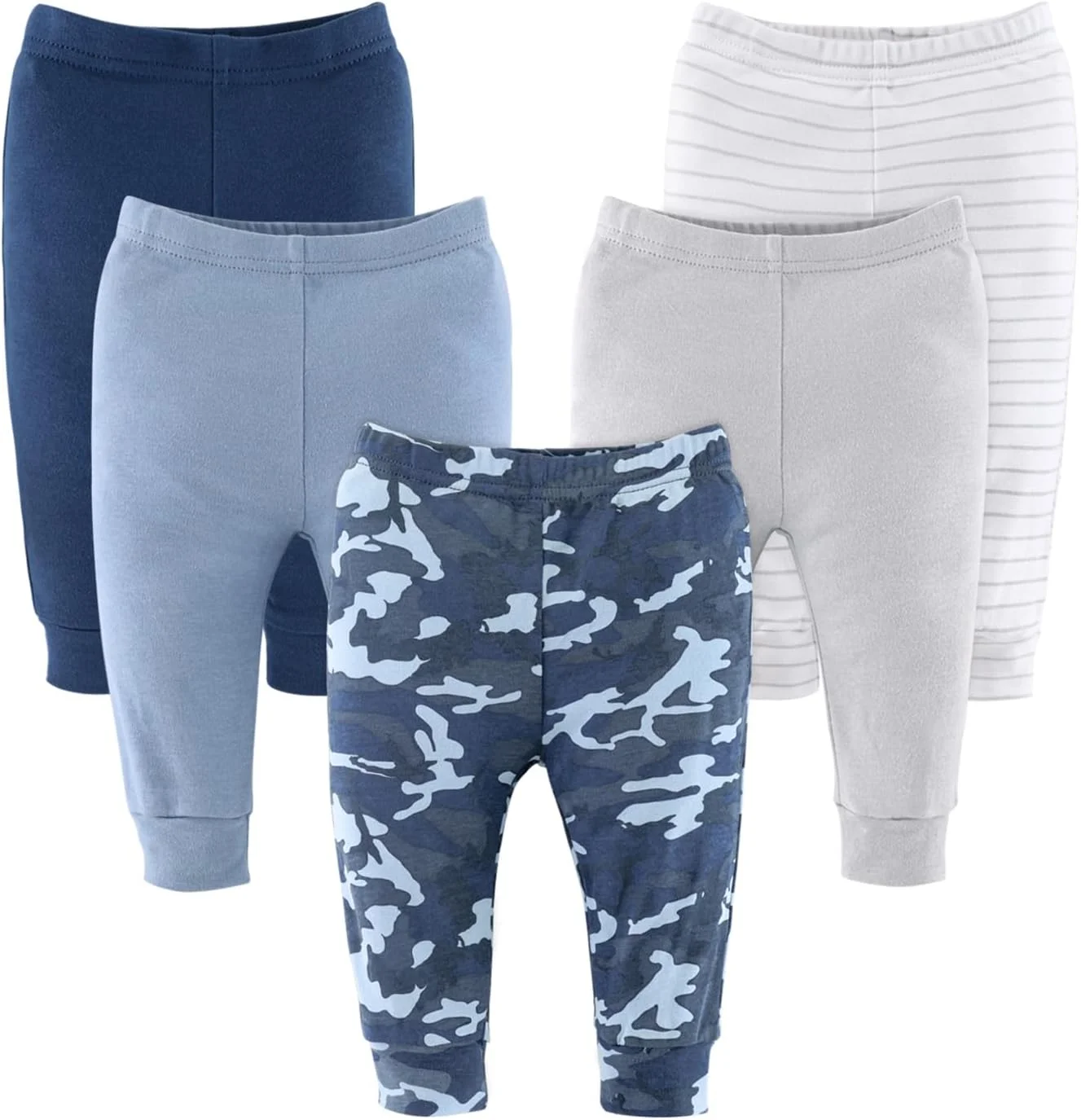 ست ۵ عددی شلوار نوزادی پسرانه طرح استتار آبی