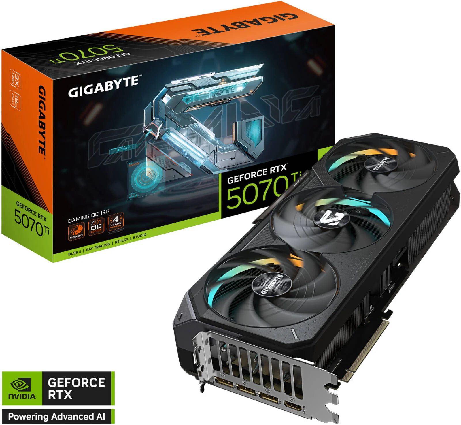 کارت گرافیک GIGABYTE GeForce RTX 5070 Ti GAMING OC، حافظه 16 گیگابایتی GDDR7 256 بیتی، فرکانس هسته 2588 مگاهرتز، 8960 هسته CUDA، سرعت حافظه 28 گیگابیت بر ثانیه، PCI-Express 5.0 | GV-N507TGAMING OC-16GD