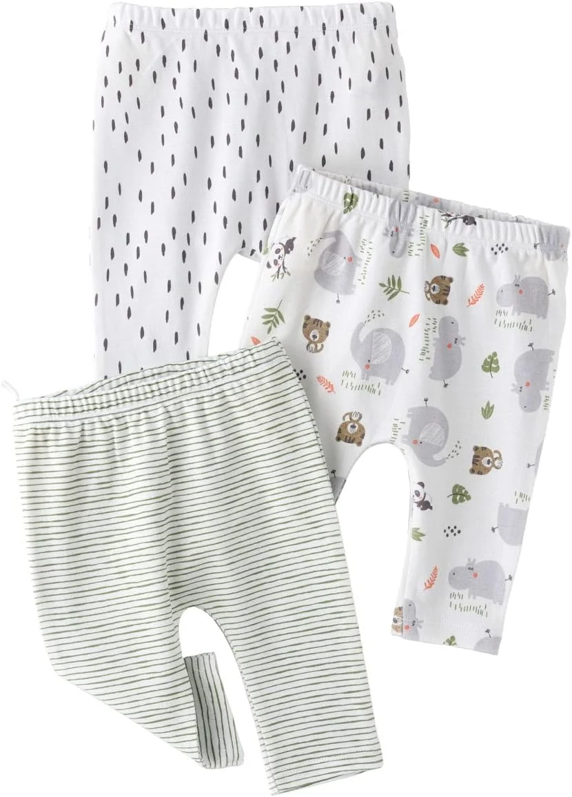 ست سه عددی لگ بچه گانه طرح جنگل، لباس زیر 100% پنبه ای برای نوزادان دختر و پسر
