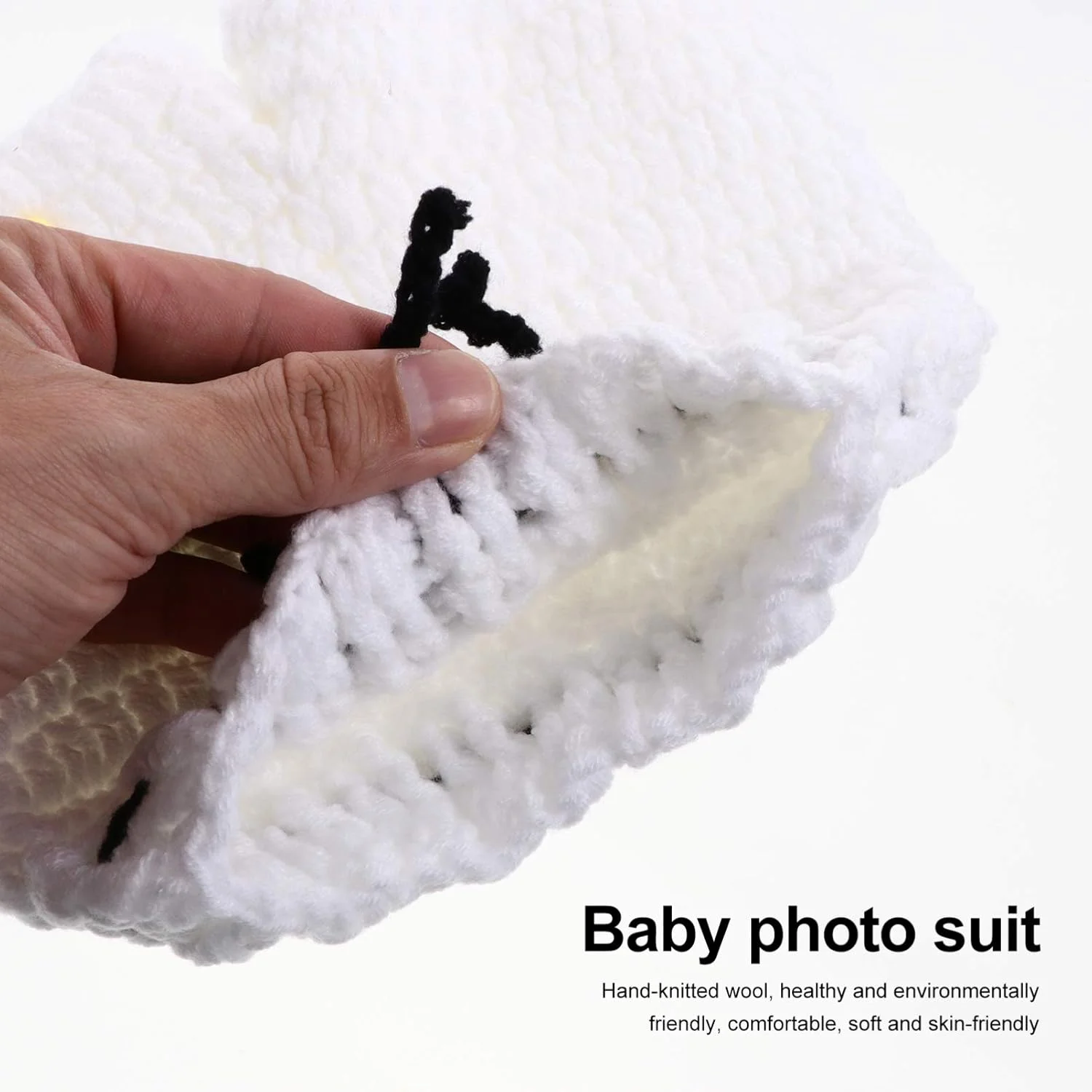 NUOBESTY 3 تکه لباس قلاب بافی نوزادی با طرح توپ فوتبال، شامل کلاه، شلوار و سرهمی، مناسب برای جشن سیسمونی و مهمانی با تم ورزشی، سفید