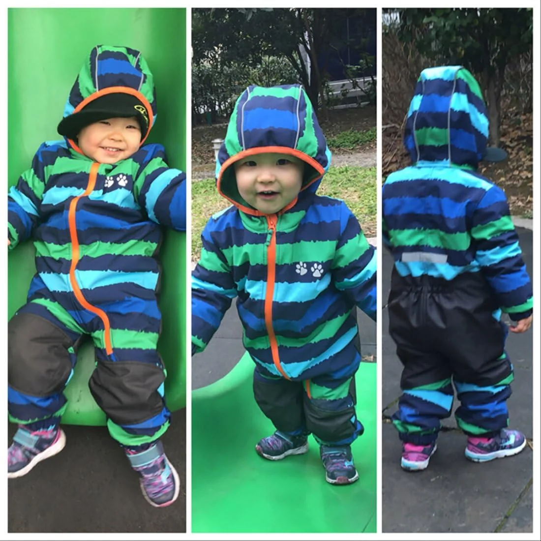 لباس سرهمی ضد آب و نرم با آستر پشمی مناسب کودکان نوپا، پسران و دختران برای استفاده در کالسکه و بازی در گل