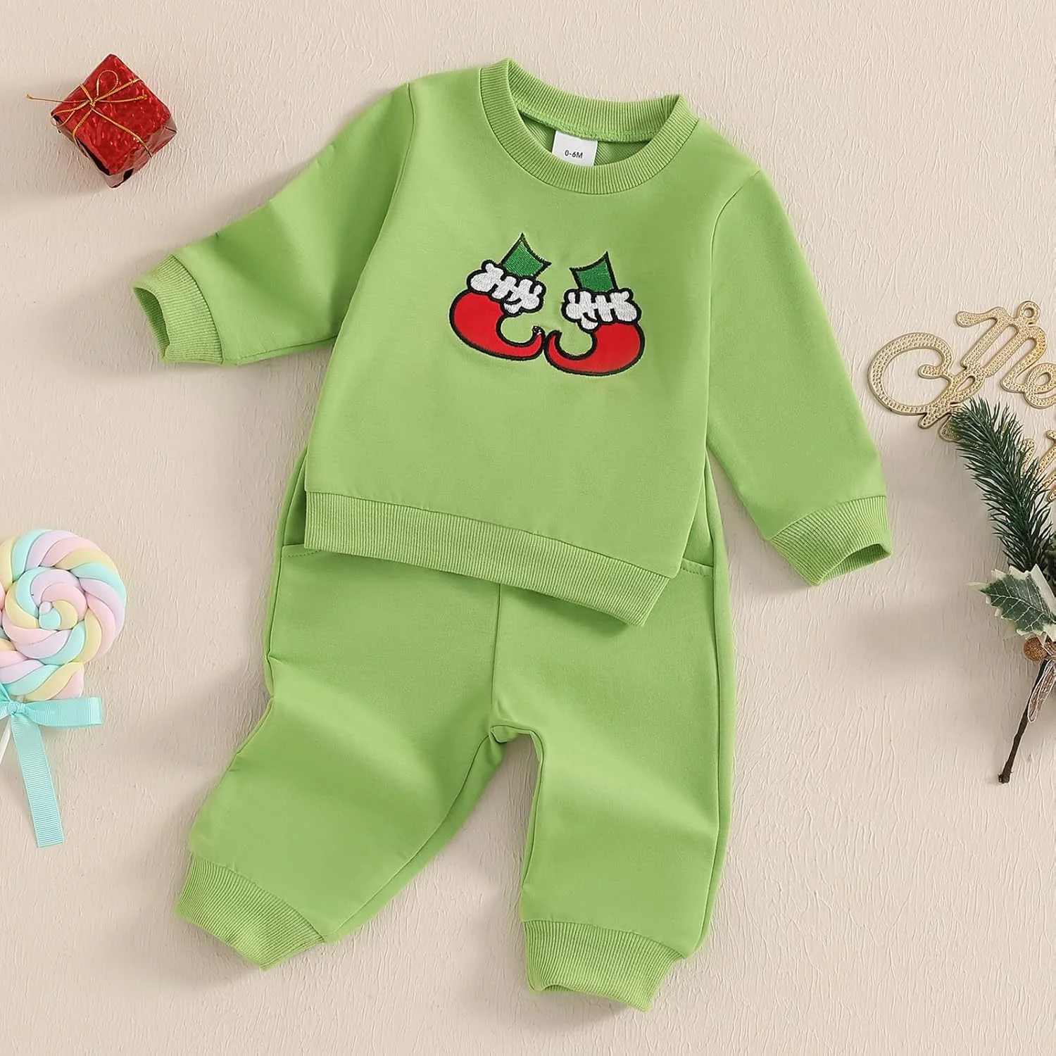 لباس بچه گانه کریسمس، بلوز و شلوار، لباس نوزادی طرح هیولا