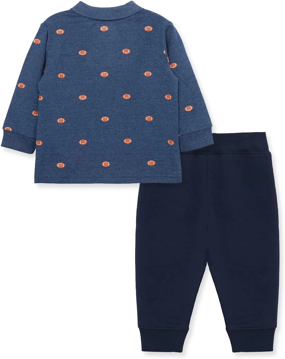 ست پیراهن پولو آستین بلند و شلوار پسرانه Little Me، سایز ۱۲ ماه تا ۴ سال