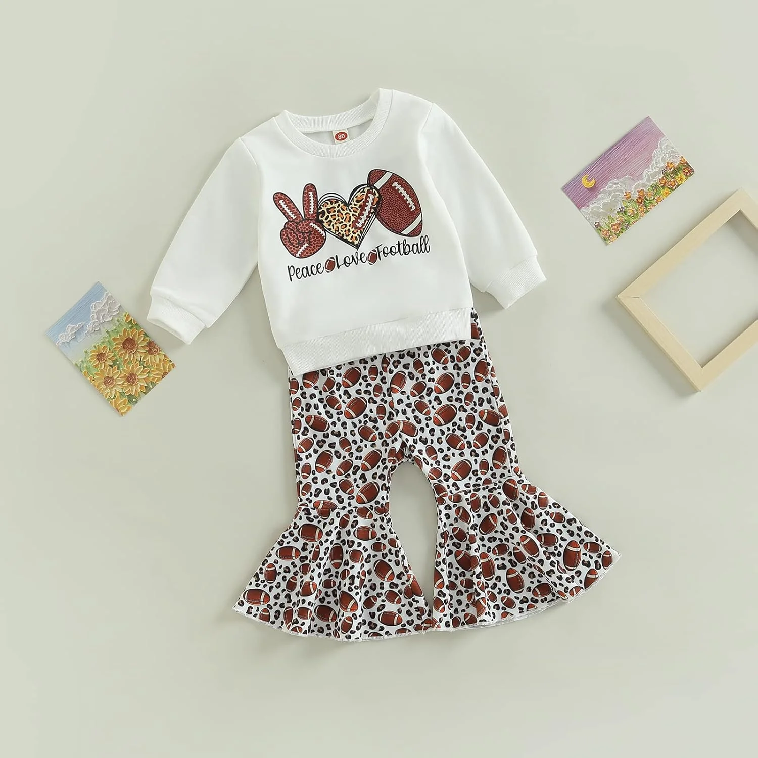 FIOMVA ست لباس بهاری/پاییزی دخترانه شامل تاپ، بلوز، گرمکن و شلوار