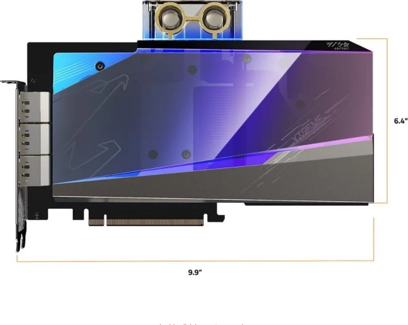 کارت گرافیک گیگابایت Aorus GeForce RTX 3080 Xtreme Waterforce WB-10G، رزولوشن 7680 x 4320، 60 هرتز، سیستم خنک کننده بلوک آبی، حافظه 10 گیگابایتی 320 بیتی GDDR6X، کارت ویدیو | GV-N3080AORUSX WB-10GD