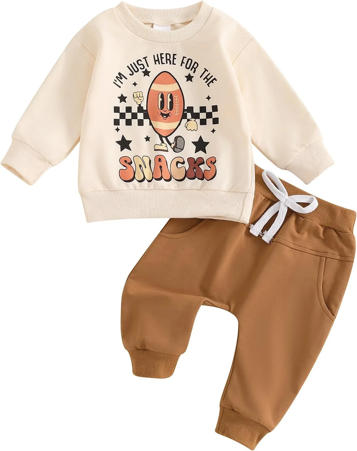 لباس پسرانه بچه گانه ZyHwShine با طرح فوتبال، تاپ بلوز و شلوار مناسب فصل پاییز