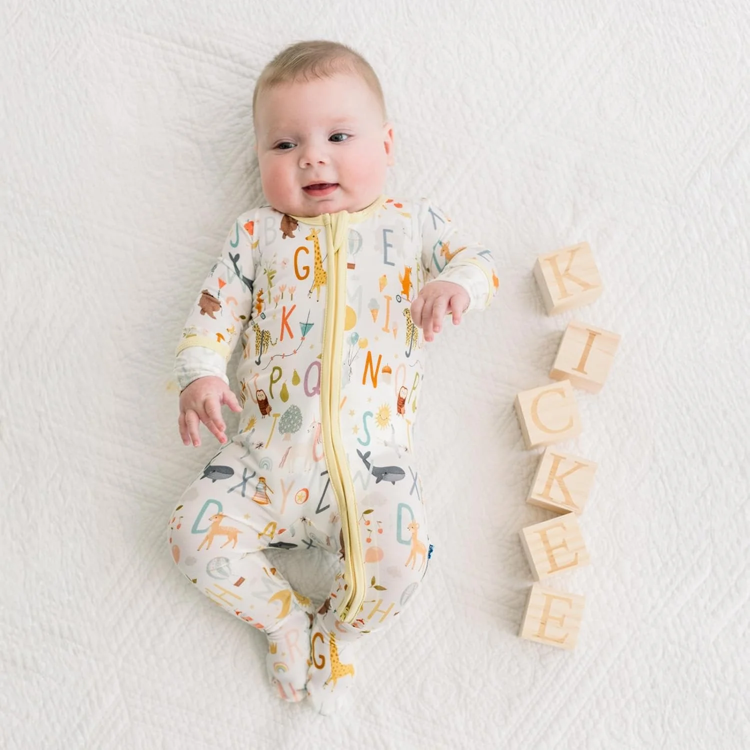 لباس خواب یکسره طرح‌دار زیپ‌دار دو طرفه پسرانه کیک کی پنتز (نوزاد)