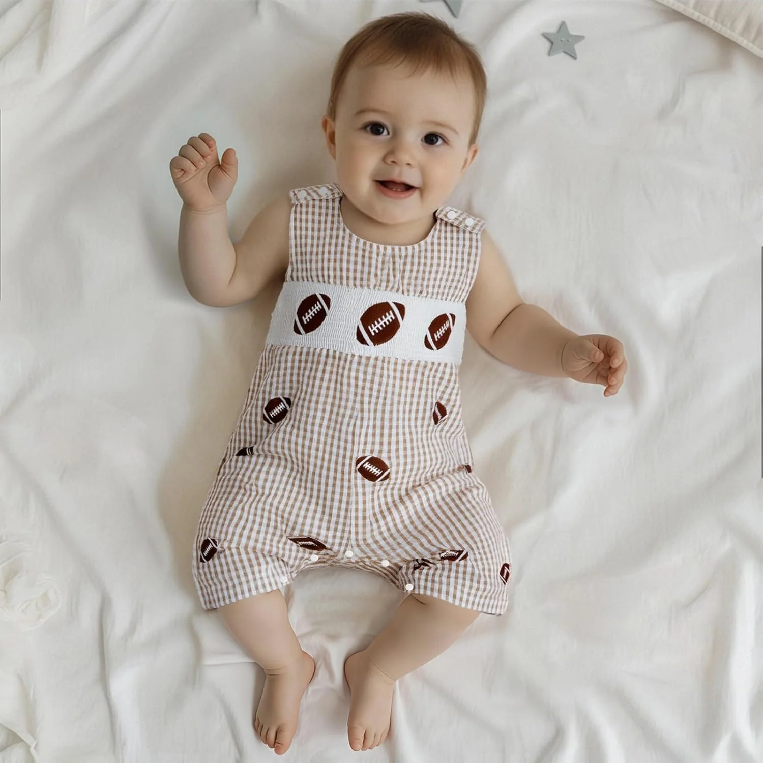 ست لباس پاییزی پسرانه و دخترانه، سرهمی گلدوزی شده طرح فوتبال، سرهمی بدون آستین، لباس چهارخانه