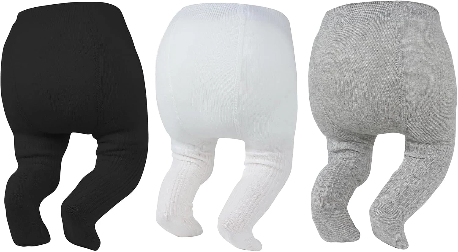 جوراب شلواری بافتنی نوزادی دخترانه Zando، 3 عددی، جوراب ساق بلند زمستانی گرم و نخی، جوراب شلواری ضخیم 0 تا 4 سال