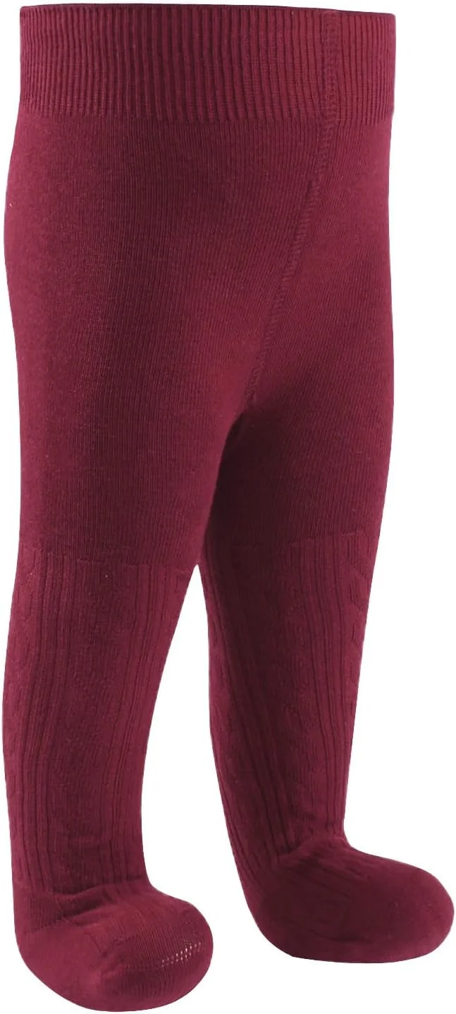 جوراب شلواری نخی دخترانه بچگانه، ساق شلواری بافتنی ضخیم، شلوار ساق بچه گانه ساده و غیر رسمی