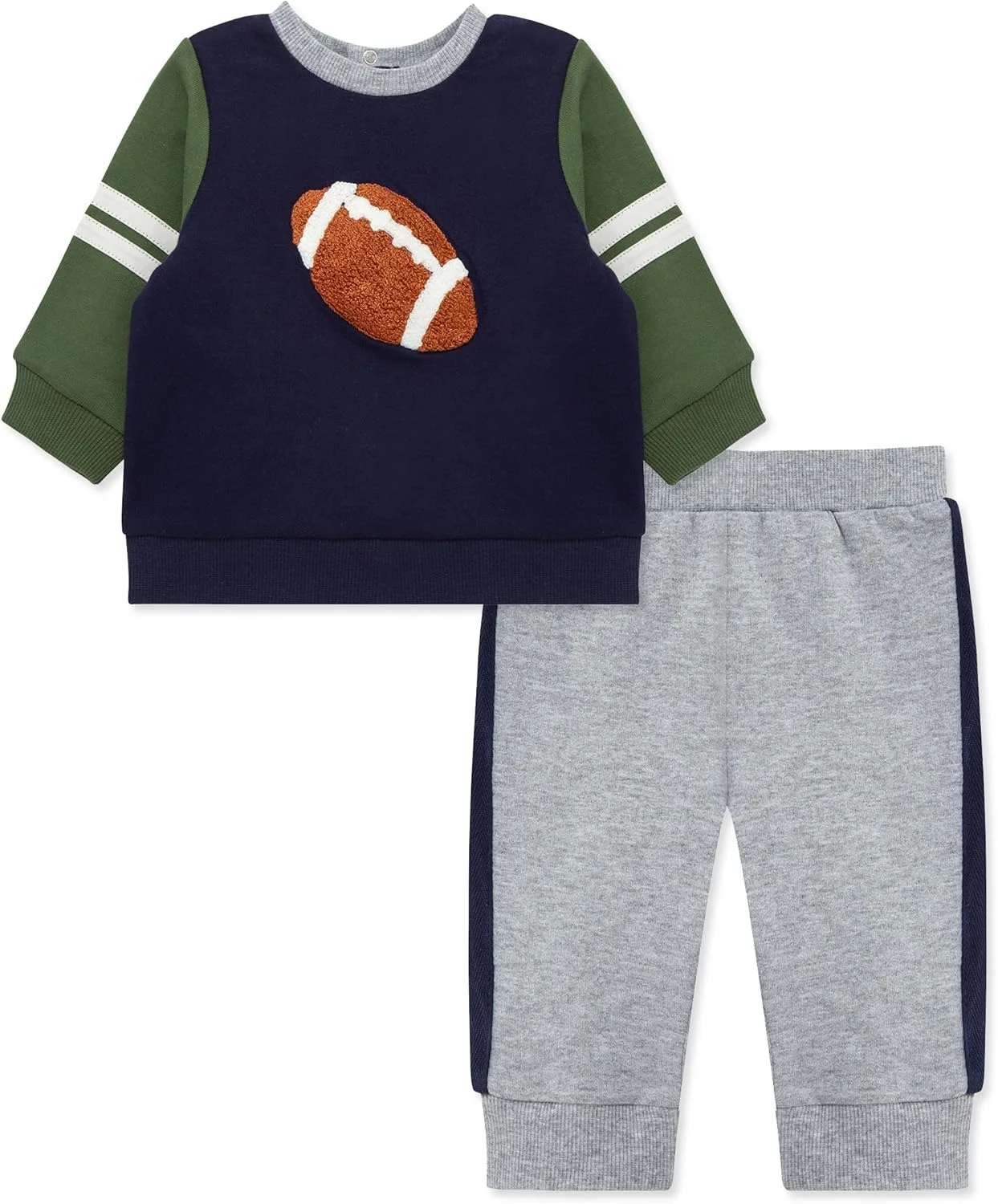 ست لباس ورزشی پسرانه Little Me، ۱۰۰٪ پنبه، شامل شلوار و ژاکت، مناسب برای ۳ تا ۱۲ ماهگی
