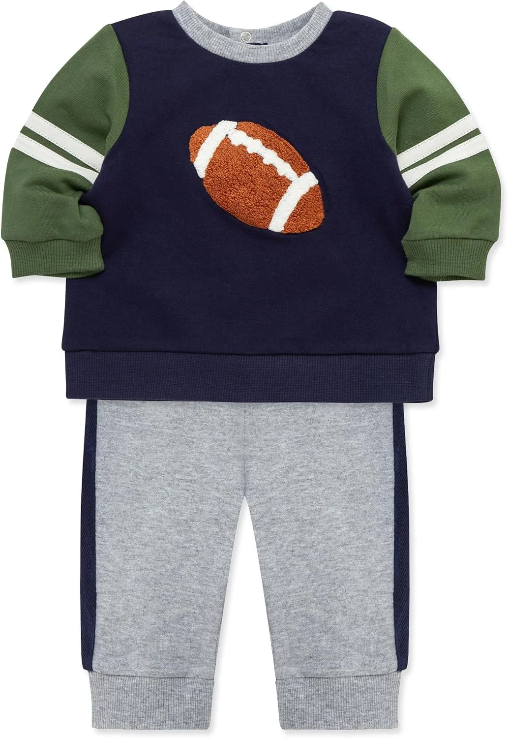 ست لباس ورزشی پسرانه Little Me، ۱۰۰٪ پنبه، شامل شلوار و ژاکت، مناسب برای ۳ تا ۱۲ ماهگی