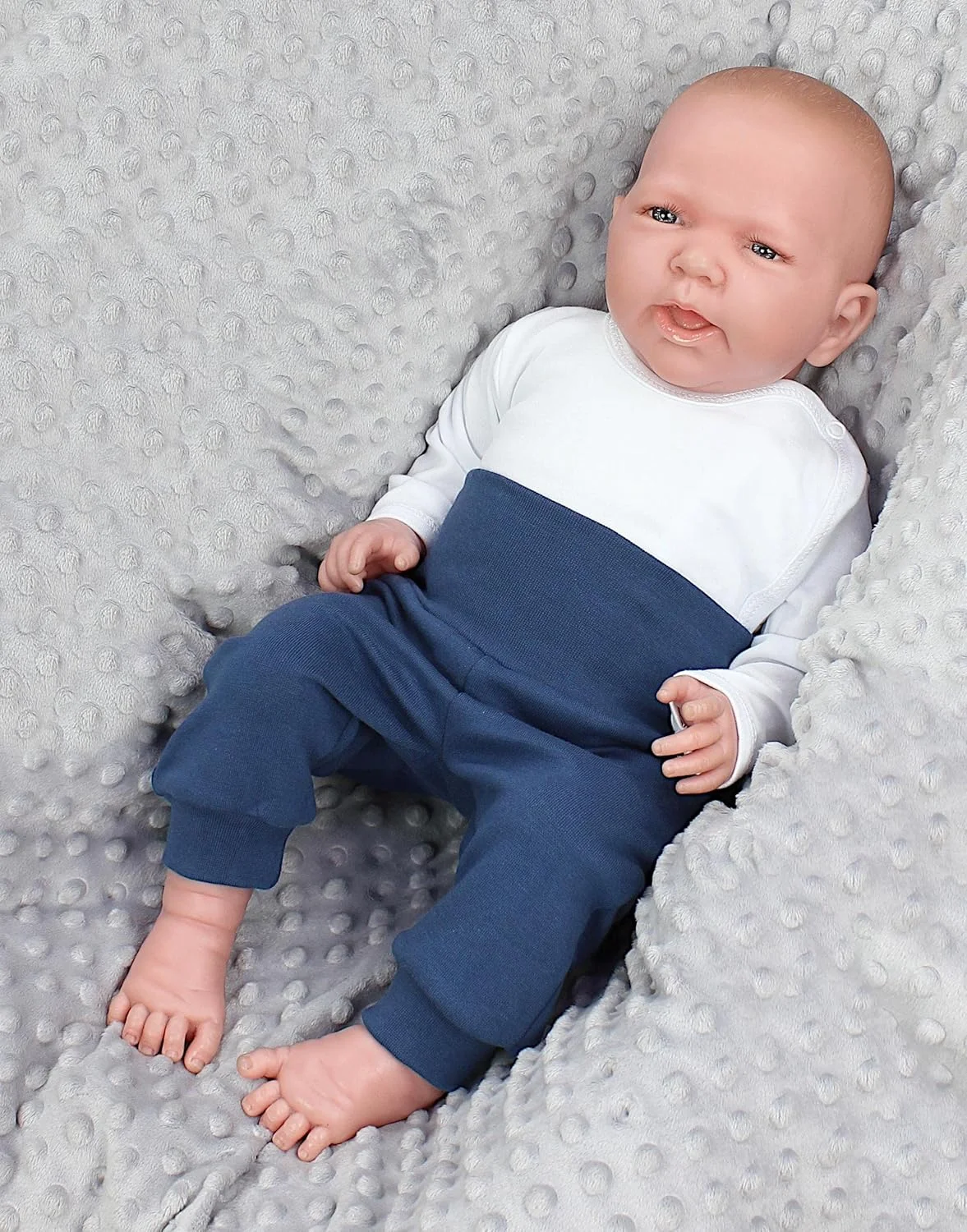 TupTam شلوار راحتی نوزادی پسرانه، بسته 3 عددی، شلوار نخی راحت با کمر و مچ پا کشی