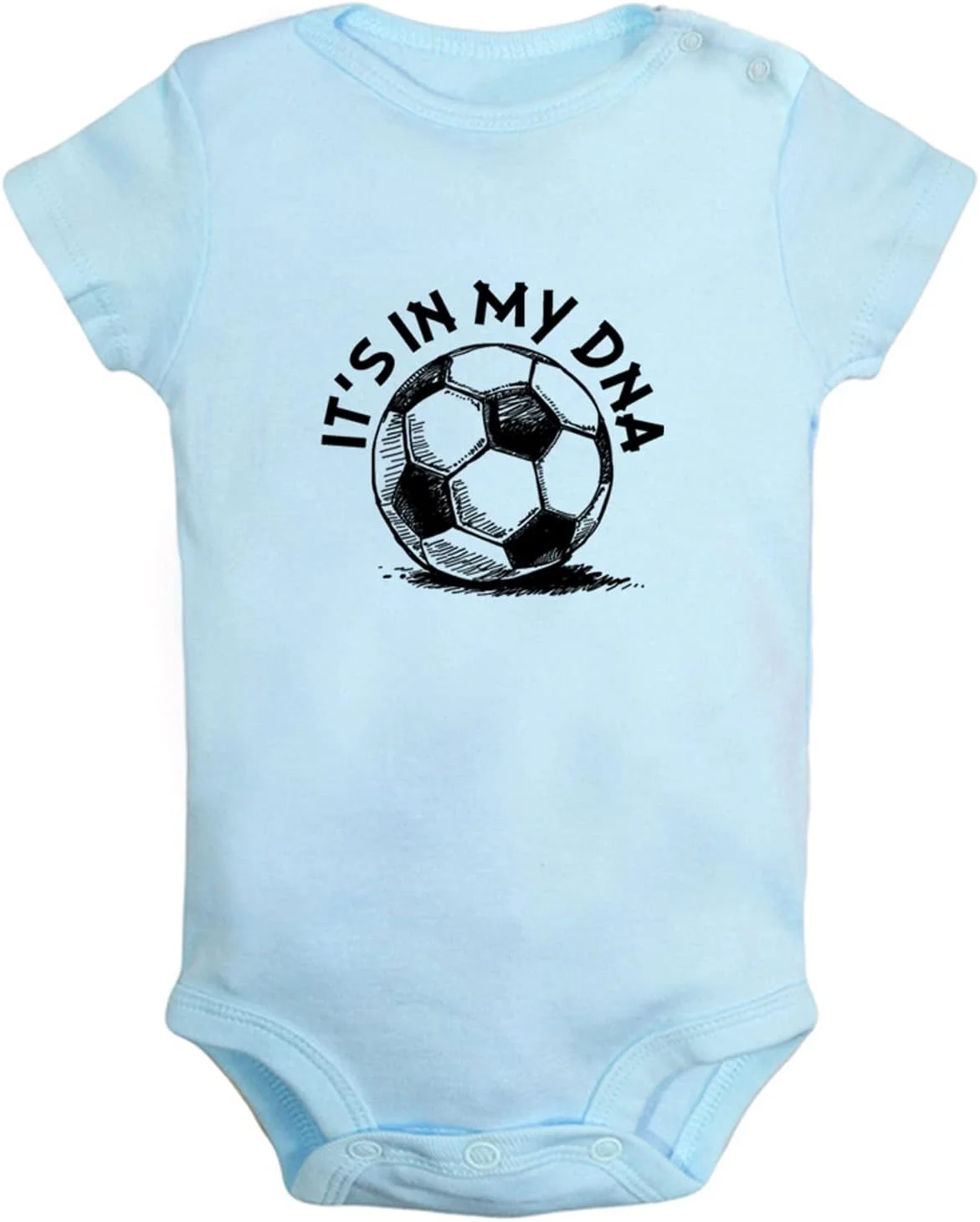 سرهمی خنده دار نوزادی iDzn با طرح فوتبال، لباس یک تکه، مناسب نوزادان، زرد، 18-24 ماه