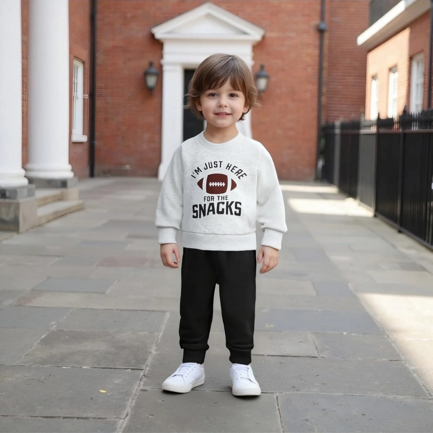 ست لباس پاییزی پسرانه، بلوز آستین بلند با طرح فوتبال و شلوار، مناسب نوزادان و کودکان نوپا در سایزهای 6، 12، 18، 24 ماه و 2T